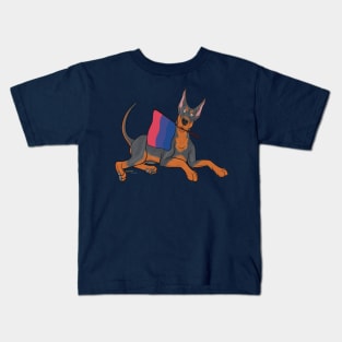 Pride Doggos Alternate: Bisexual Doberman Pinscher Kids T-Shirt